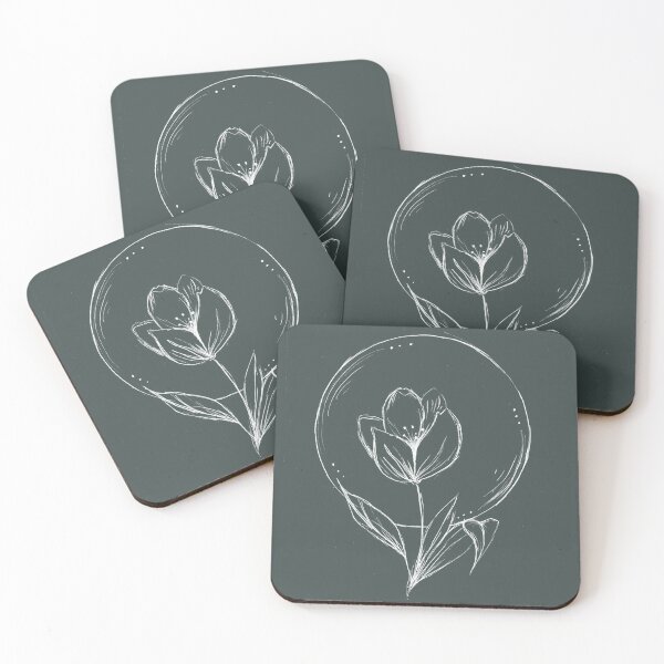 Item preview, White sketch flower designed and sold by cherishakayart.