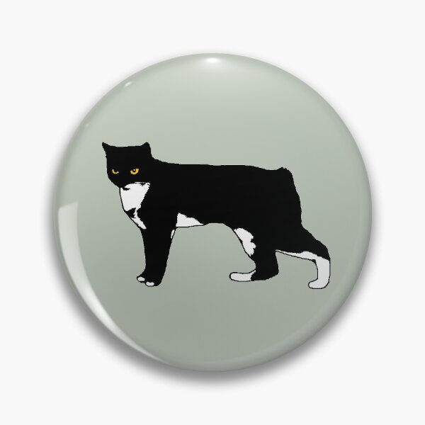 Item preview, Pixel the Black and White Manx Cat ❤ Sage Green designed and sold by pixelmountain.