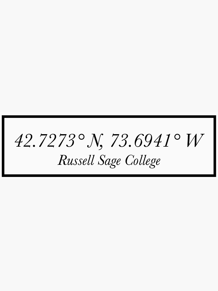 "russell sage college corrdinates" Sticker by emilysstickerss Redbubble