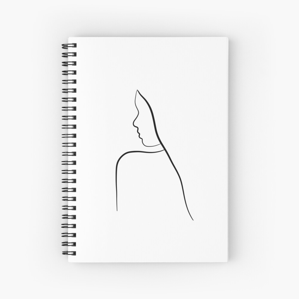 Minimal Girl Line Art - Simple Sara Spiral Notebook for Sale by Melody  Watson