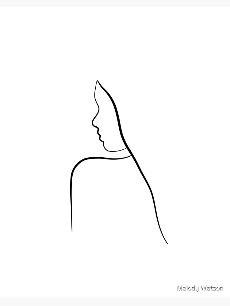 Minimal Girl Line Art - Simple Sara" Art Board Print by Odyanne