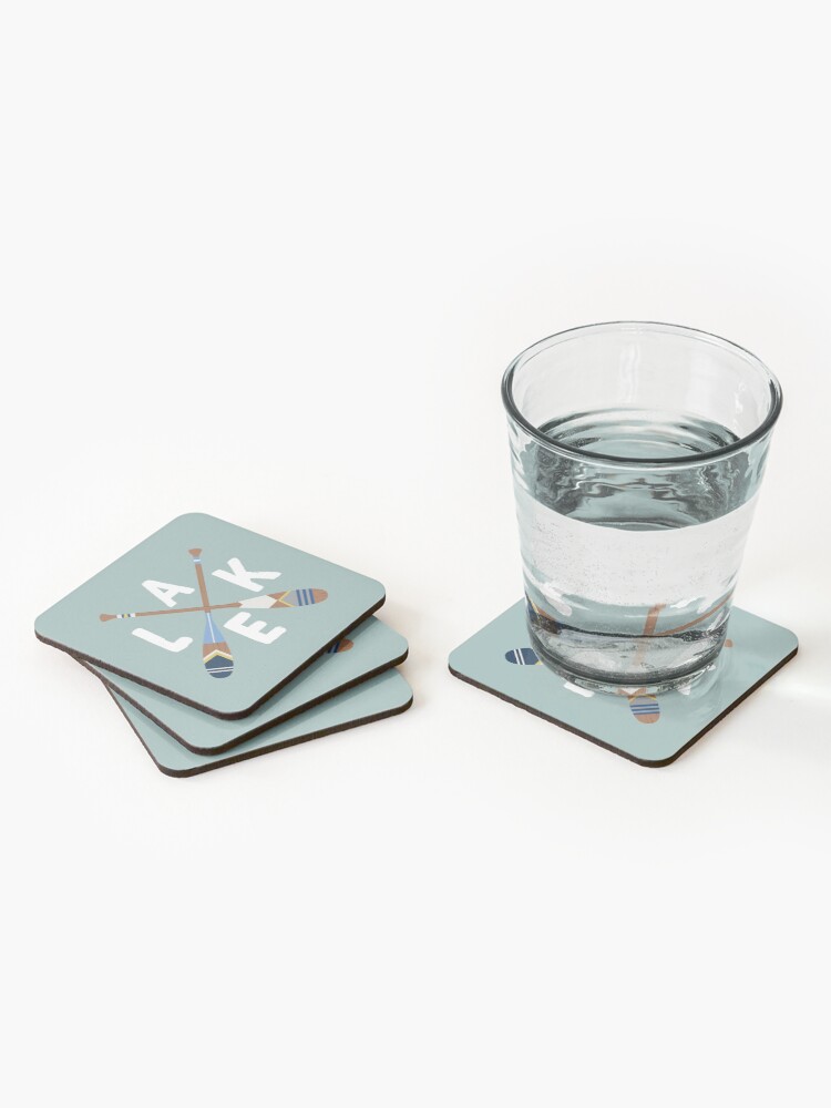 Alternate view of LAKE Life Painted Paddle Oars Coasters (Set of 4)