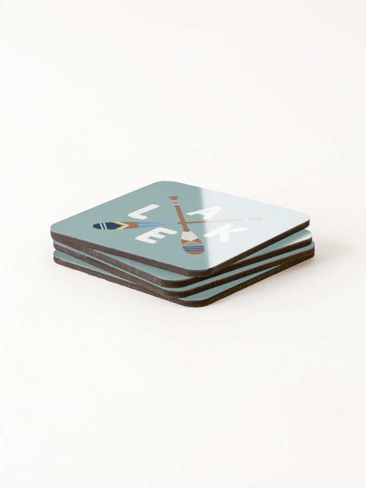 Alternate view of LAKE Life Painted Paddle Oars Coasters (Set of 4)