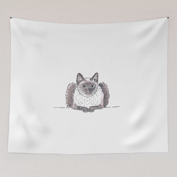 Item preview, Illustrated Sitting Siamese Kitty Cat  designed and sold by BusyBee Argentina.