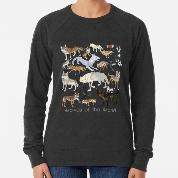 Wolves of the World (Green pattern) Lightweight Sweatshirt