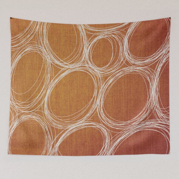 Item preview,  Garabatos Ovalados Blancos en Ocre designed and sold by Eva Camacho-Sanchez.
