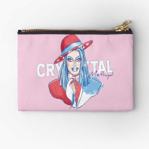 Crystal Methyd Stars and Stripes Runway Zipper Pouch