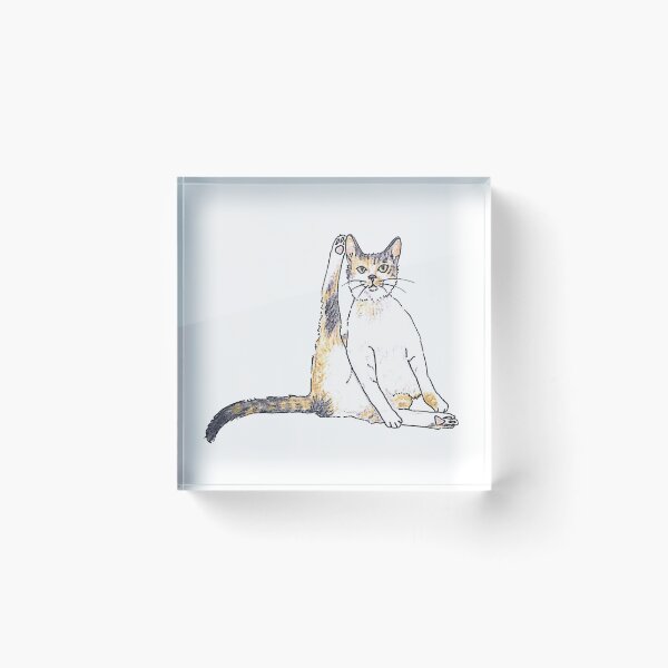 Item preview, Illustrated Sitting Short-hair Tri-color Tabby Kitty Cat  designed and sold by BusyBee Argentina.