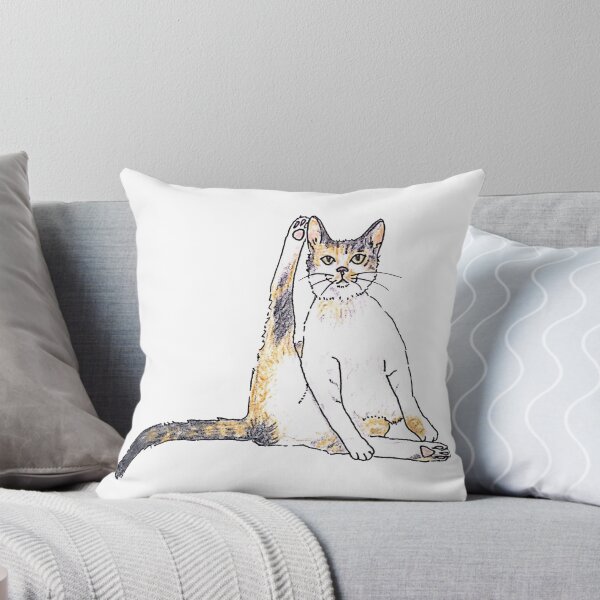 Item preview, Illustrated Sitting Short-hair Tri-color Tabby Kitty Cat  designed and sold by BusyBee Argentina.