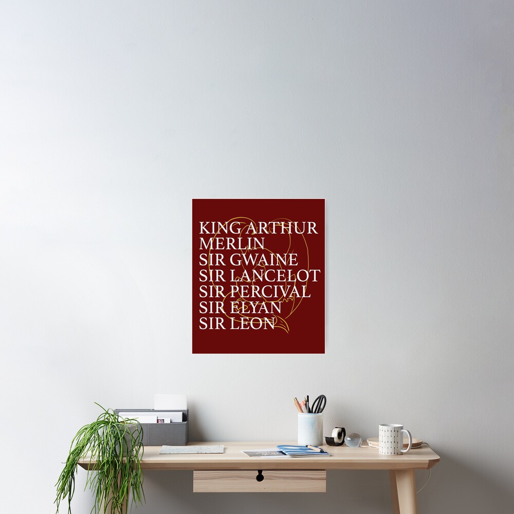 "Camelot Legend Names with Dragon" Poster by DreamerJournal | Redbubble