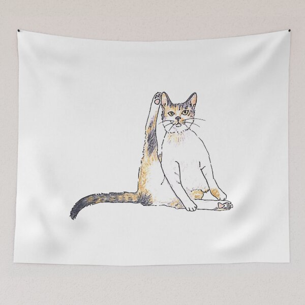 Item preview, Illustrated Sitting Short-hair Tri-color Tabby Kitty Cat  designed and sold by BusyBee Argentina.