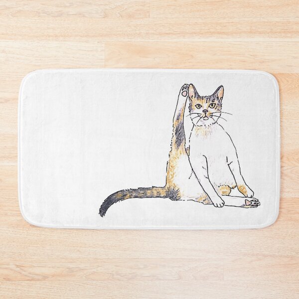 Item preview, Illustrated Sitting Short-hair Tri-color Tabby Kitty Cat designed and sold by BusyBee Argentina.