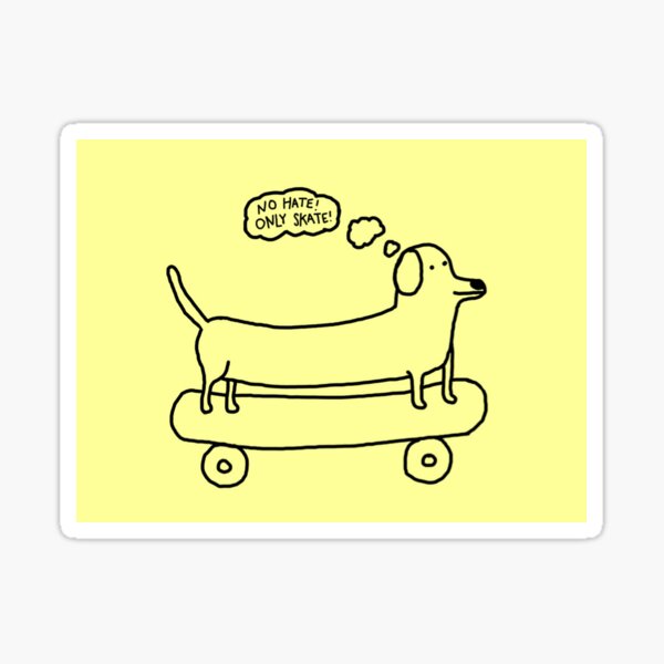 Positive Skater Dog Sticker