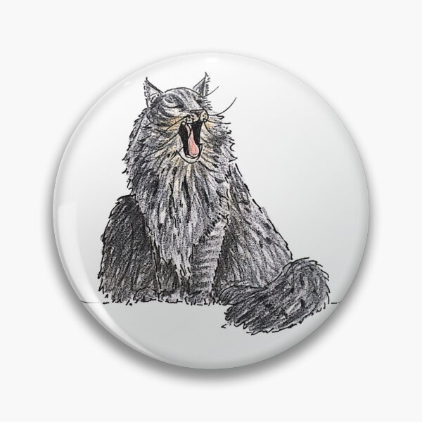 Item preview, Illustrated Long-hair Grey Cat  designed and sold by BusyBee Argentina.