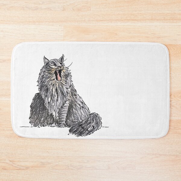 Item preview, Illustrated Long-hair Grey Cat designed and sold by BusyBee Argentina.