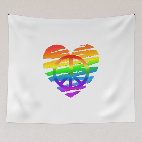 Artikelvorschau, Regenbogen-Friedenszeichenherz entworfen und verkauft von CoolDoodles.