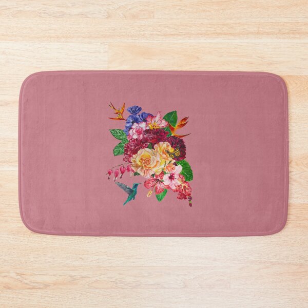 Item preview, Tropical Flowers with Hummingbird, Rose Gold designed and sold by EmilyDewsnap.