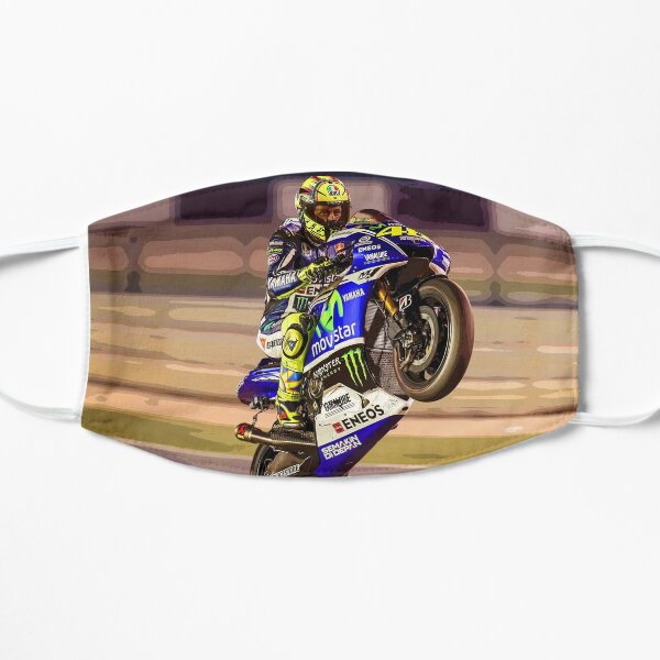 Valentino Rossi haciendo un caballito 3 Resumen Mascarilla plana