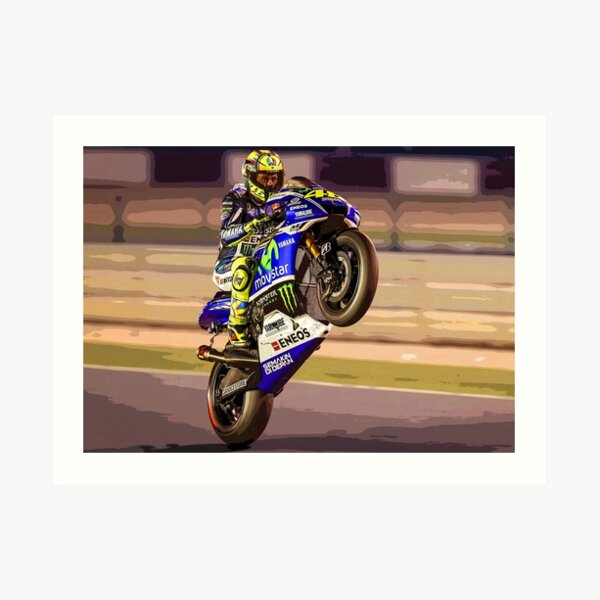 Valentino Rossi fait un wheelie 3 Résumé Impression artistique