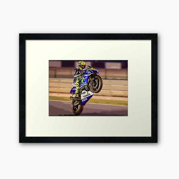 Valentino Rossi fait un wheelie 3 Résumé Impression encadrée