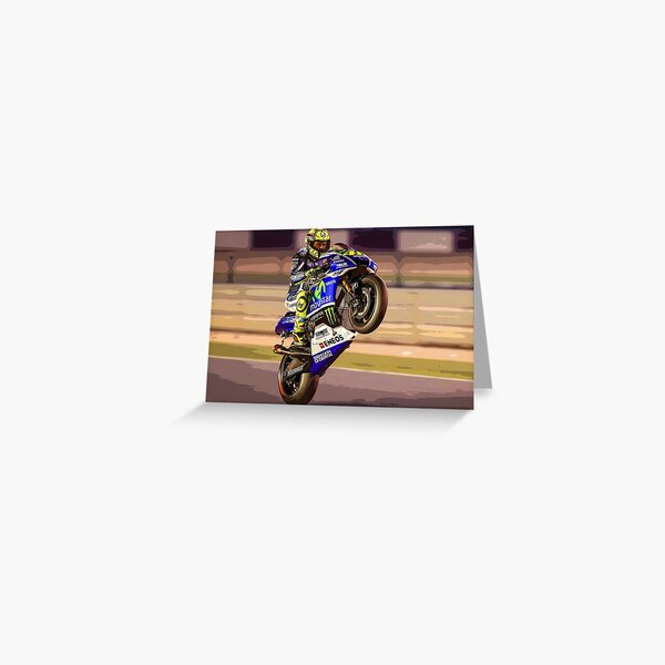 Valentino Rossi making a wheelie 3 Abstract Greeting Card