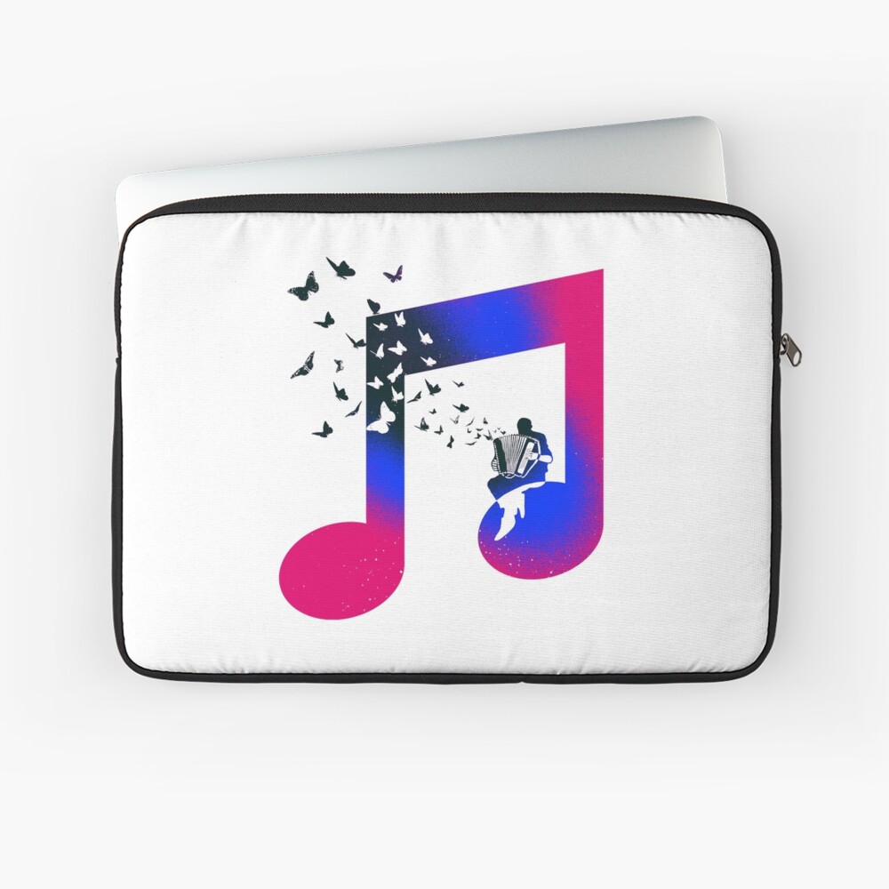 Music Accordion Butterfly Laptop Sleeve