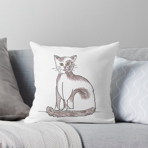 Item preview, Illustrated Brown and White Short-hair Kitty Cat designed and sold by BusyBee Argentina.