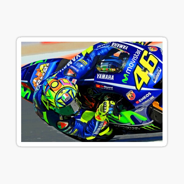 Valentino Rossi hanging in the corner abstract Sticker