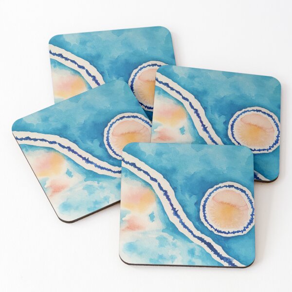 Item preview, Blue and Peach Watercolour designed and sold by Harriet Job.