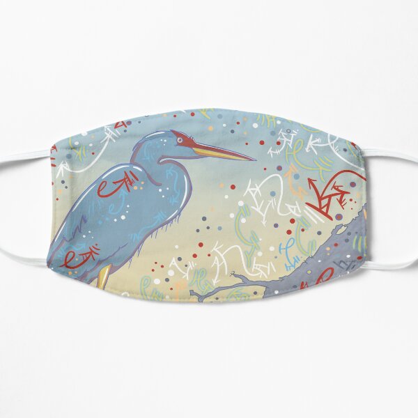 Very Blue Great Blue Heron Flat Mask