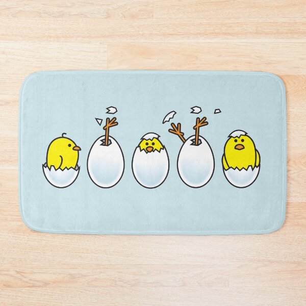 Item preview, Five Yellow Spring Chicks Hatching from White Eggs designed and sold by CleverPencil.