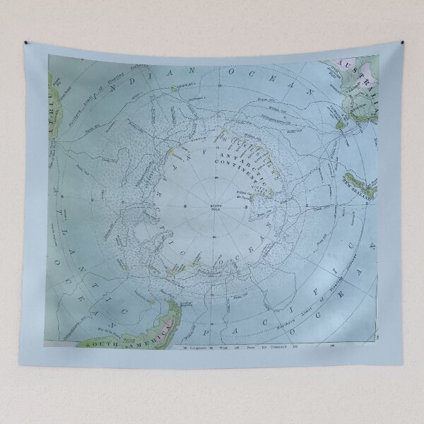 Item preview, South Pole antique map 1800s, Antarctica, South America, Australia, New Zealand designed and sold by djrunnels.