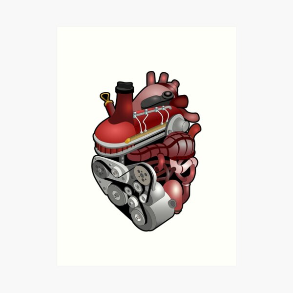 "Motor Heart Mechanical Engine" Art Print for Sale by Rahdoo Redbubble