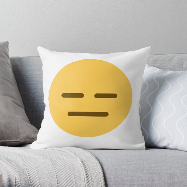 Expressionless face emoji Throw Pillow