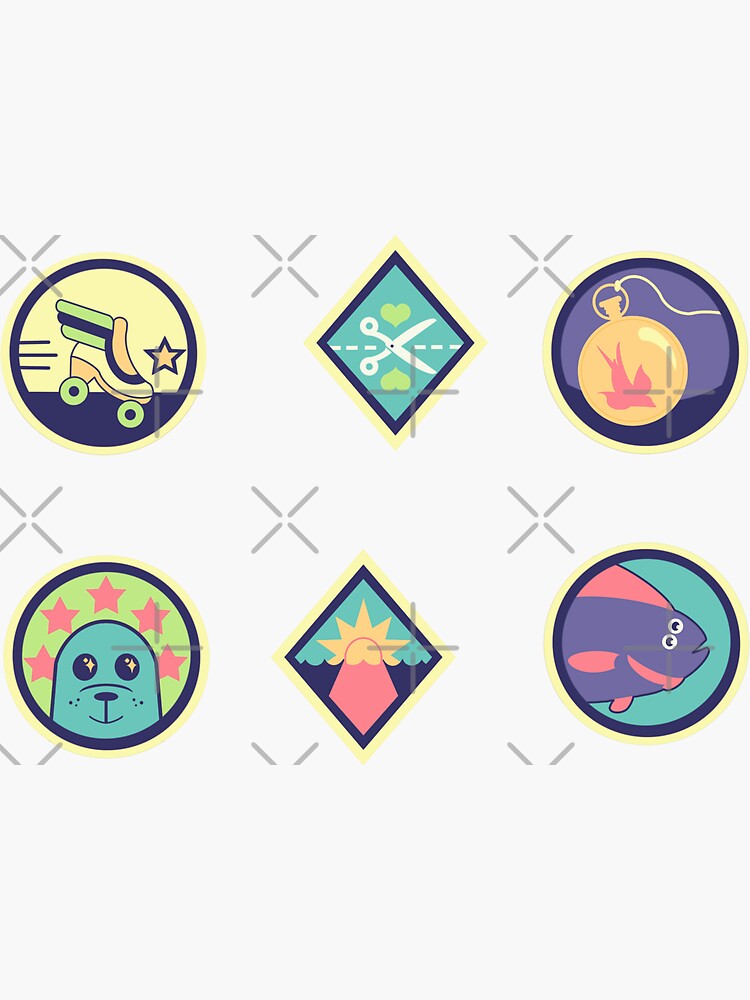 "Lumberjanes Merit Badge Set" Sticker for Sale by theloneblonde Redbubble