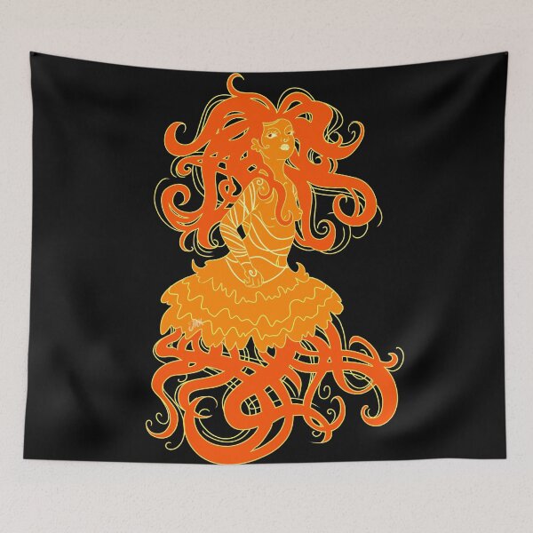 Item preview, Jellyfish Mermaid- tangerine designed and sold by Jenny Kirk.