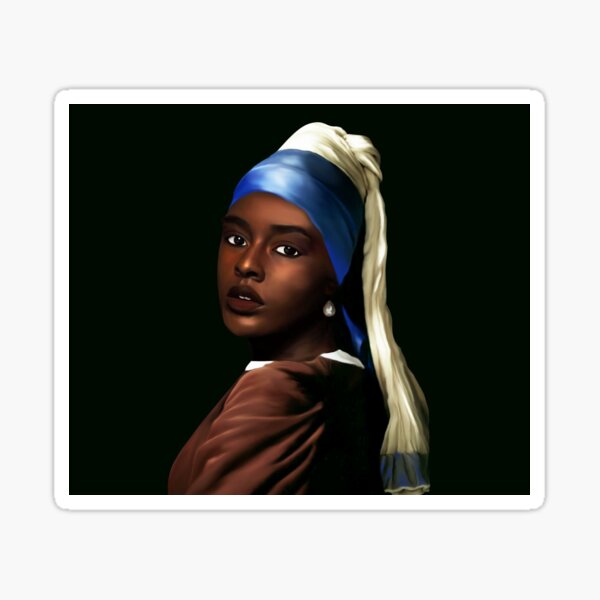 Black Girl With The Pearl Earring Sticker