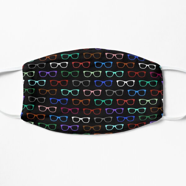Hipster Colorful Eyeglasses Pattern II Flat Mask