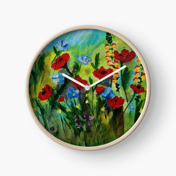 Meadow Summer Flowers Clock