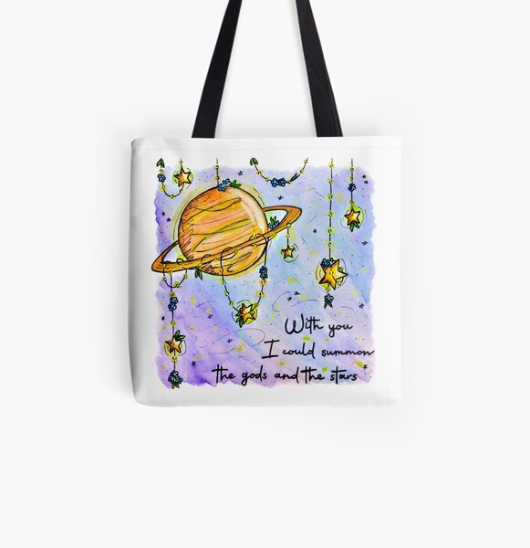 Dream Stars Sight of the Stars Makes Me Dream with Astronaut Child Van Gogo Quote Light Weight Tote Bag Wonder Space I Know Nothing