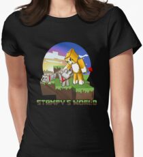 Mr Stampy cat and dogs at sunset Women's Fitted T-Shirt