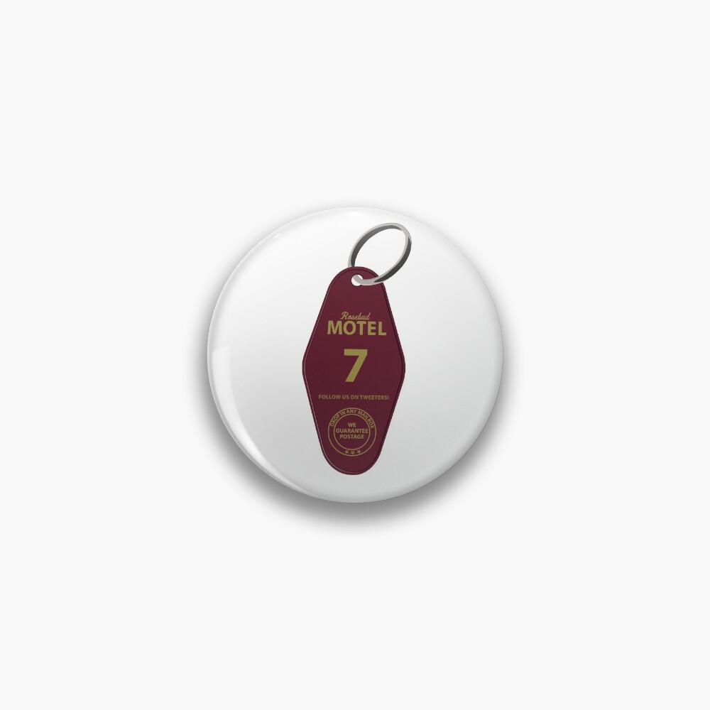 "Rosebud Motel Keychain" Pin for Sale by BerningCreative Redbubble