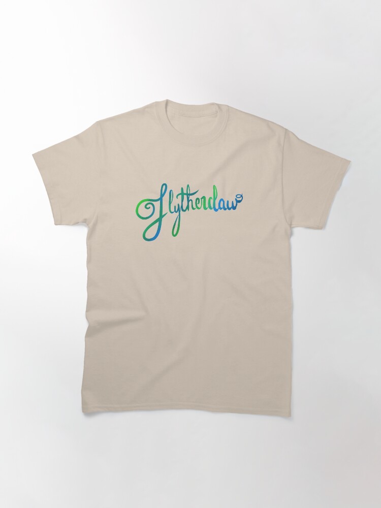 Alternate view of Slytherclaw Calligraphy Classic T-Shirt