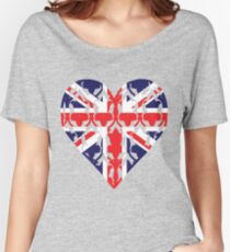Union Jack Sherlock Wallpaper Heart Women's Relaxed Fit T-Shirt