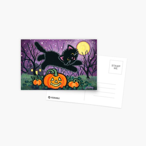 Jumping Pumpkins Postcard