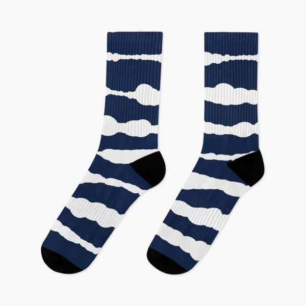 Item preview, Macramé Stripes Minimalist Pattern in White and Nautical Navy Blue designed and sold by kierkegaard.
