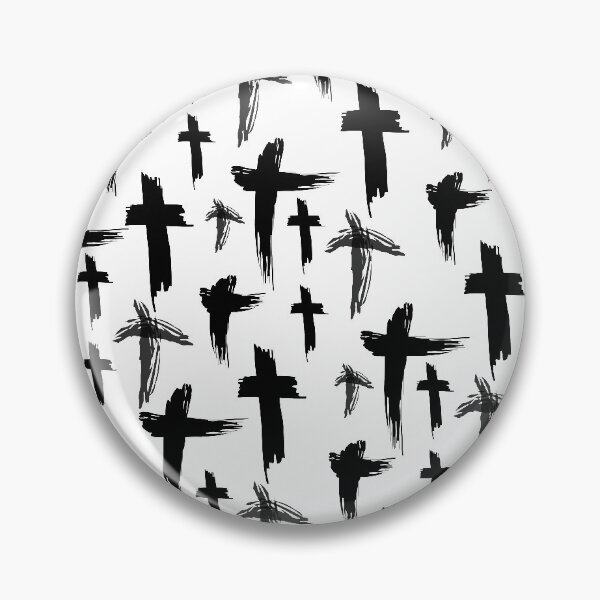 Item preview, Cruces minimalistas con patrón de pinceladas de pintura negra designed and sold by StudioBlack.