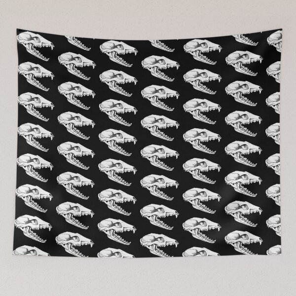 Item preview, Grey Fox Skull Ink Illustration  designed and sold by erilaurenart.