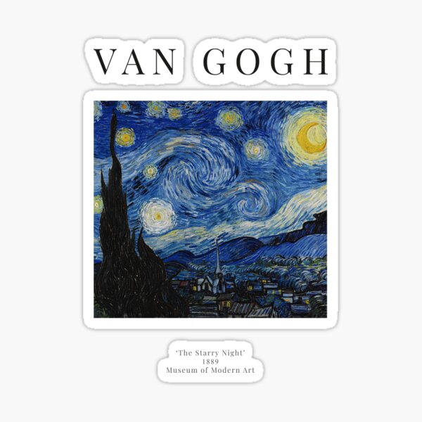 The Starry Night - Vincent Van Gogh - Exhibition Poster Sticker