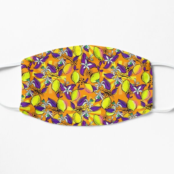 Popart Zitronen orange purple Flache Maske